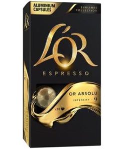 10 Capsules Espresso L&rsquo;OR Absolu Compatibles Avec Les Machines Nespresso (Intensité 9 )