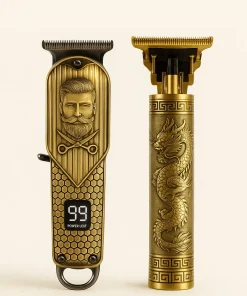 Tondeuses Électriques lot de 2 –  Professionnelles Vintage – Kit Complet Rechargeable pour Barbe & Cheveux