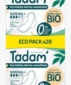 Tadam Serviettes Ultra Fines avec Ailettes Normal+ x14  x2 Pack Promo
