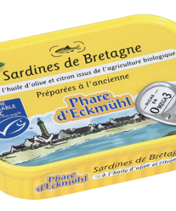 Phare d’Eckmuhl Sardines de Bretagne – Huile d’Olive Vierge Extra et Citron 135G